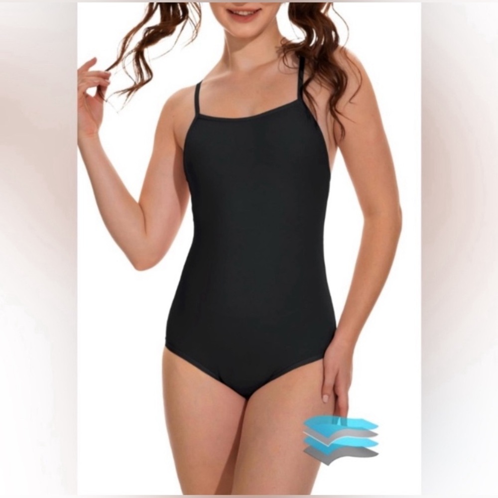 Elegant Black Teen One Piece Swimsuit
